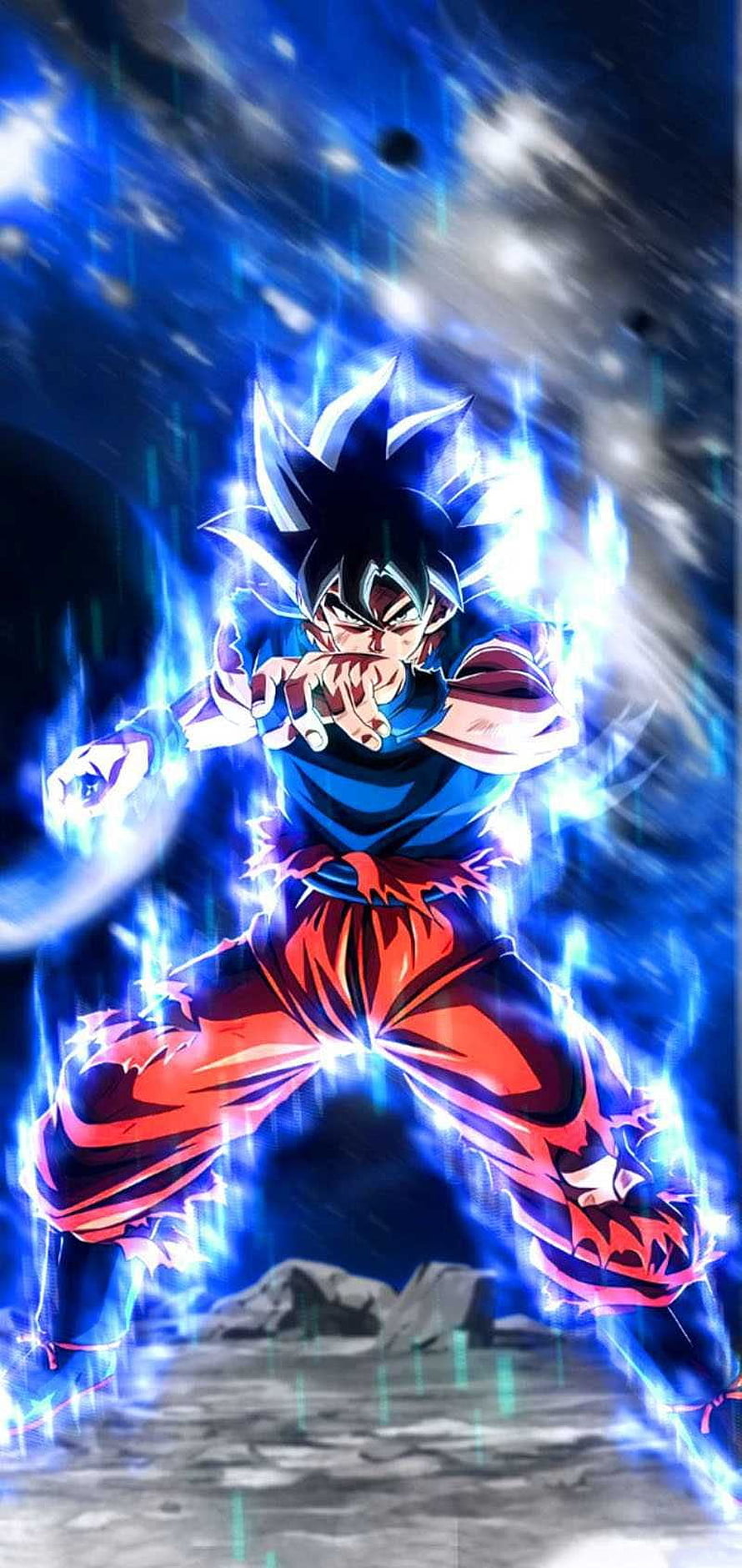 Son Goku Super Saiyan Blue Aura in Dragon Ball Super Anime Artwork HD phone wallpaper