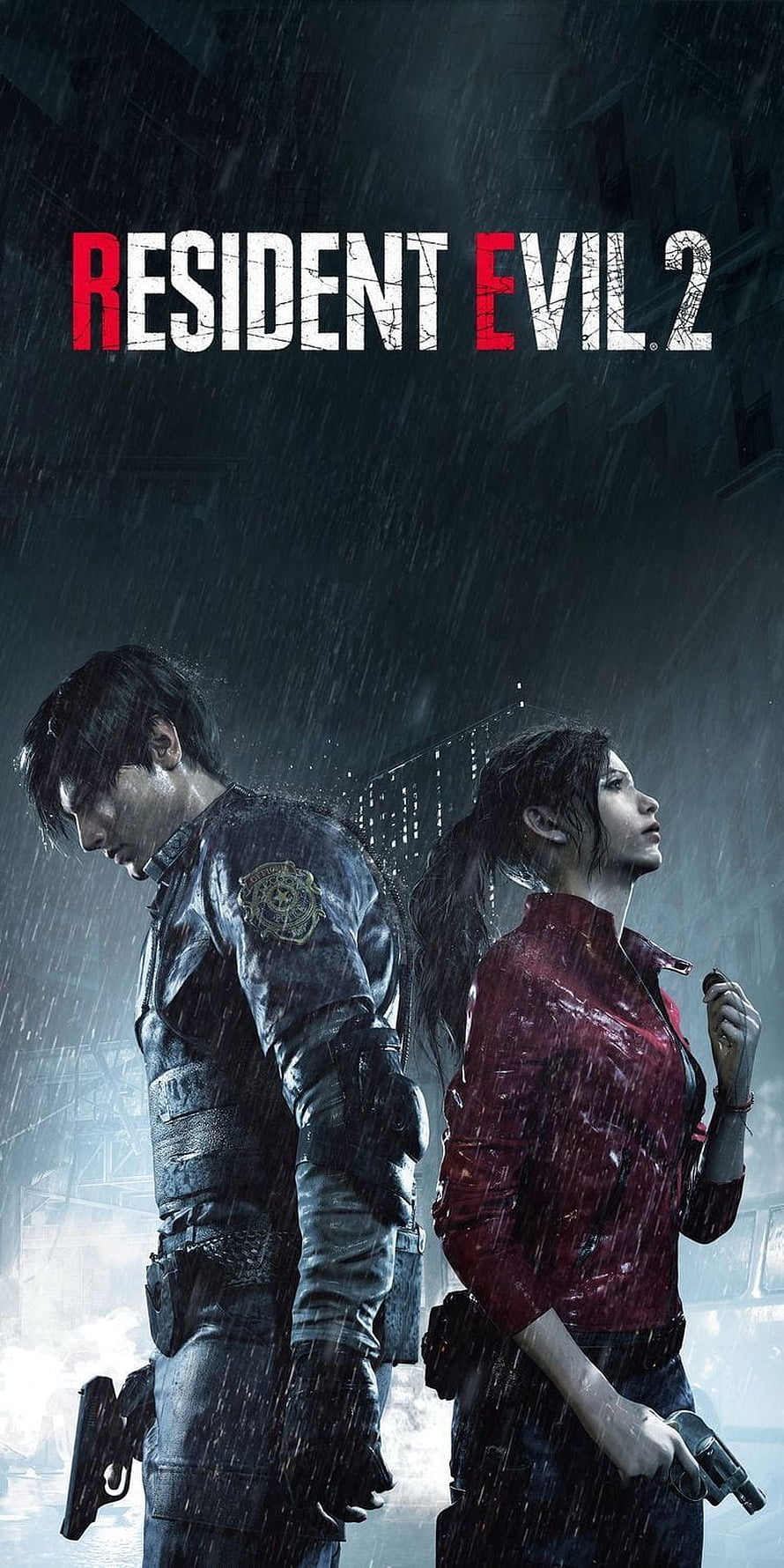 Resident Evil 2 Remake Leon and Claire in Rainy City HD phone wallpaper