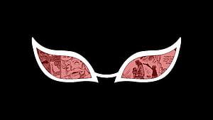One Piece Eyewear Design Featuring Manga Panels in Red Tint HD wallpaper