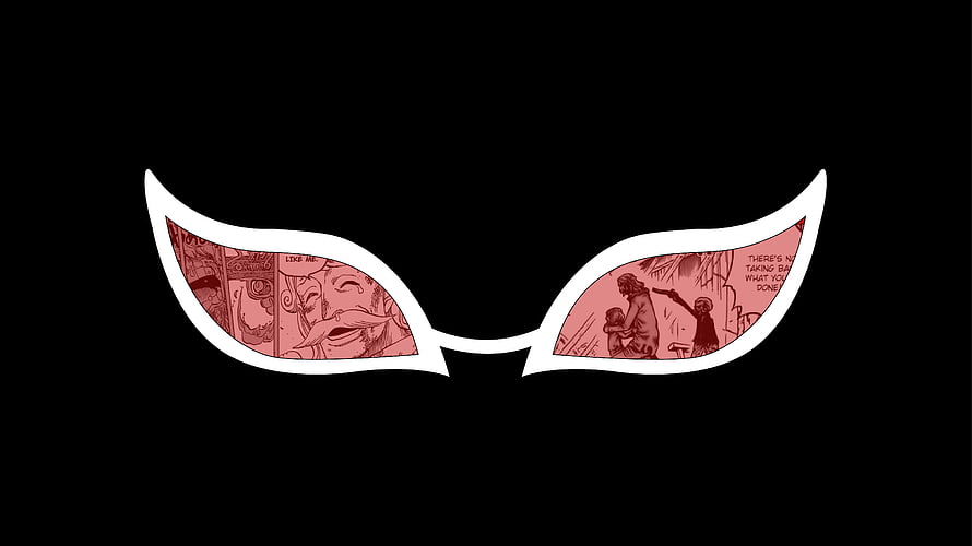 One Piece Eyewear Design Featuring Manga Panels in Red Tint HD wallpaper