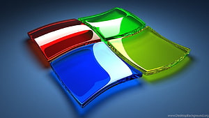 Windows 10 Logo Rendered as Four Translucent Glass Tiles in Red Green Blue and Yellow HD wallpaper