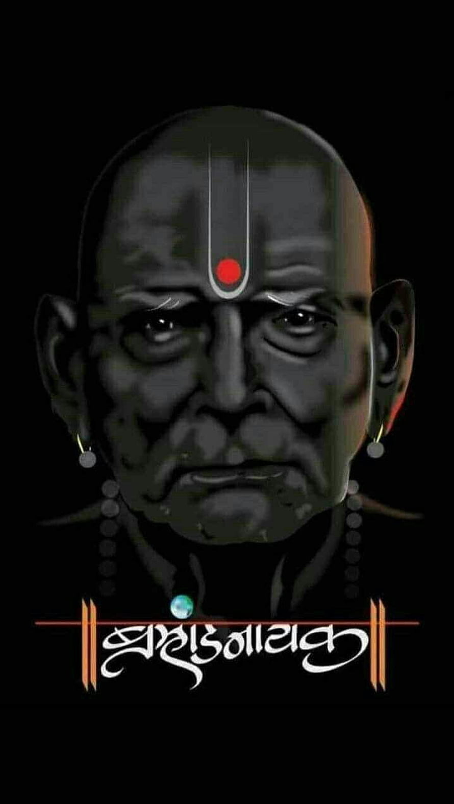 Portrait of Sai Baba of Shirdi with Tilak and Prayer Beads on Black Background HD phone wallpaper
