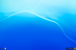 ChromeOS Default Desktop Wallpaper with Smooth Blue Gradient and Minimalist Wave Design HD wallpaper
