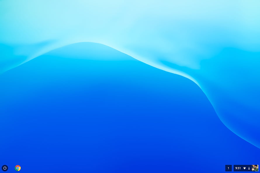 ChromeOS Default Desktop Wallpaper with Smooth Blue Gradient and Minimalist Wave Design HD wallpaper