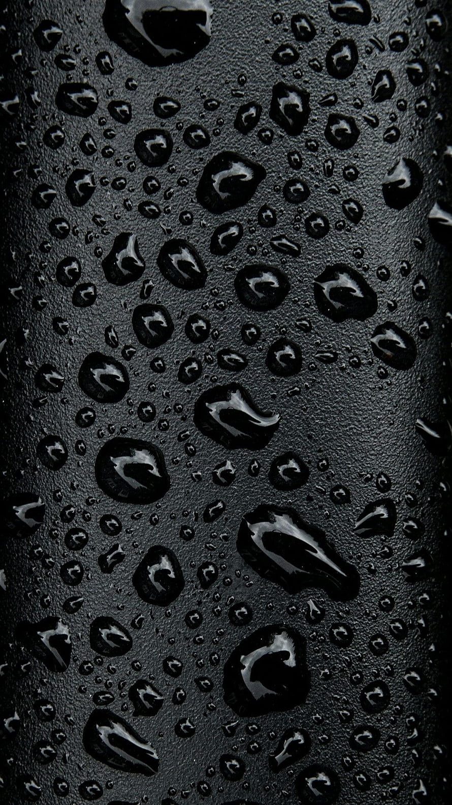 Black Water Droplets on Textured Surface, Moody Rainy Day Macro Photography HD phone wallpaper