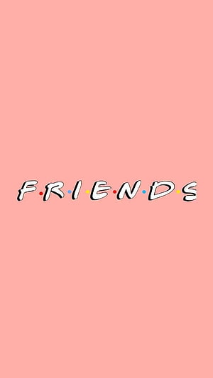 Friends TV Show Logo on Soft Pink Background Minimalist Aesthetic Wallpaper HD phone wallpaper
