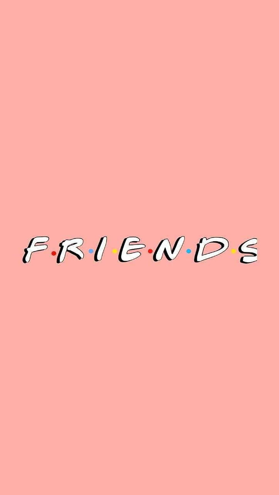 Friends TV Show Logo on Soft Pink Background Minimalist Aesthetic Wallpaper HD phone wallpaper