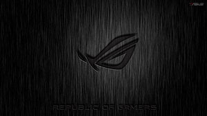 Republic of Gamers ROG Logo on Dark Brushed Metal Texture HD wallpaper