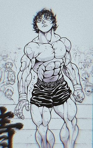 Baki Hanma Muscular Fighter Walking Toward the Ring in Manga Style HD phone wallpaper