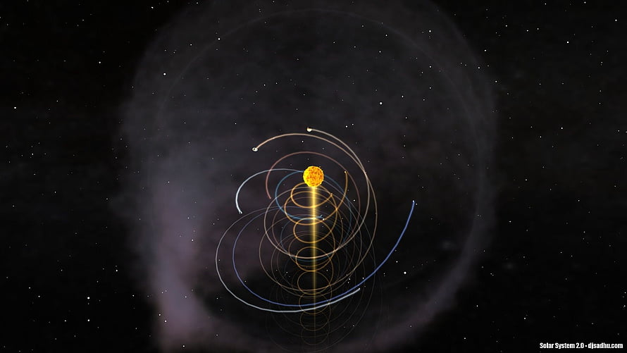 Solar System 2.0: A Dynamic 3D Visualization of Planetary Orbits and Celestial Mechanics in Space HD wallpaper