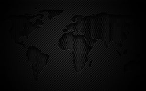 Dark Hexagonal World Map Pattern with Diagonal Stripes on Black Background HD wallpaper