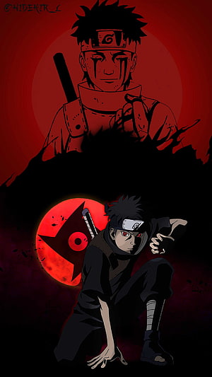 Shisui Uchiha Sharingan and Mangekyou Sharingan Dark Anime Illustration HD phone wallpaper