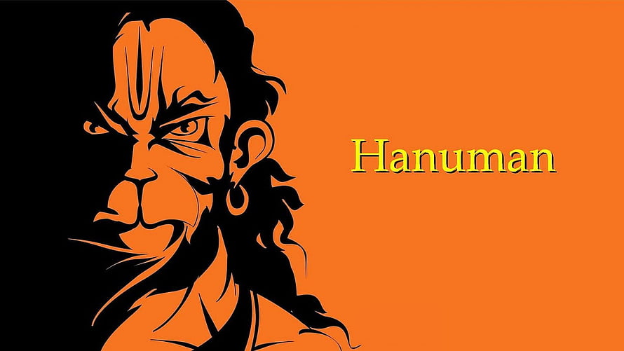 Hanuman Mythological Portrait in Bold Orange and Black Vector Style, Hanuman posted by Zoey Sellers, hanuman pc HD wallpaper