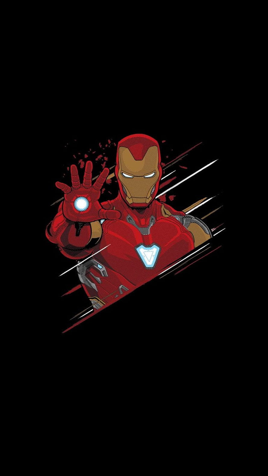 Iron Man Repulsor Blast Comic Style Illustration on Black Background, True Ultra Iron Man Black , iron man HD phone wallpaper