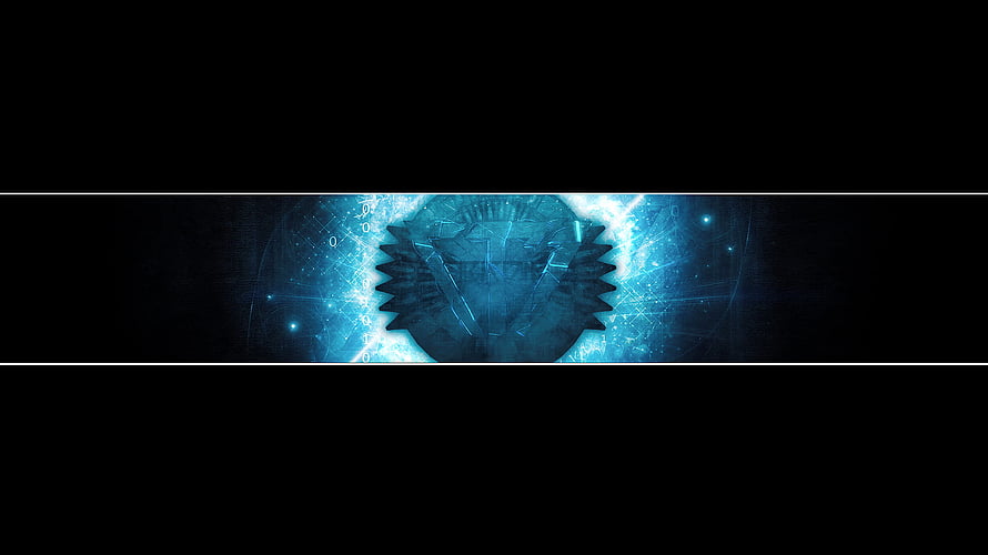 Futuristic Cyberpunk Robot Head Banner with Glowing Blue Digital Circuitry and Binary Code HD wallpaper
