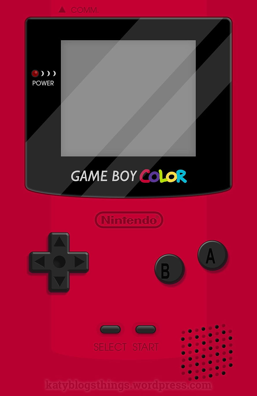 Red Nintendo Game Boy Color Handheld Console Front View HD phone wallpaper