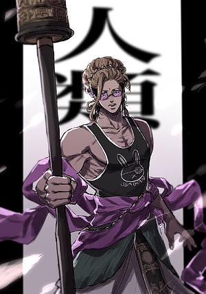 Record of Ragnarok Character Illustration with Staff and Purple Attire HD phone wallpaper