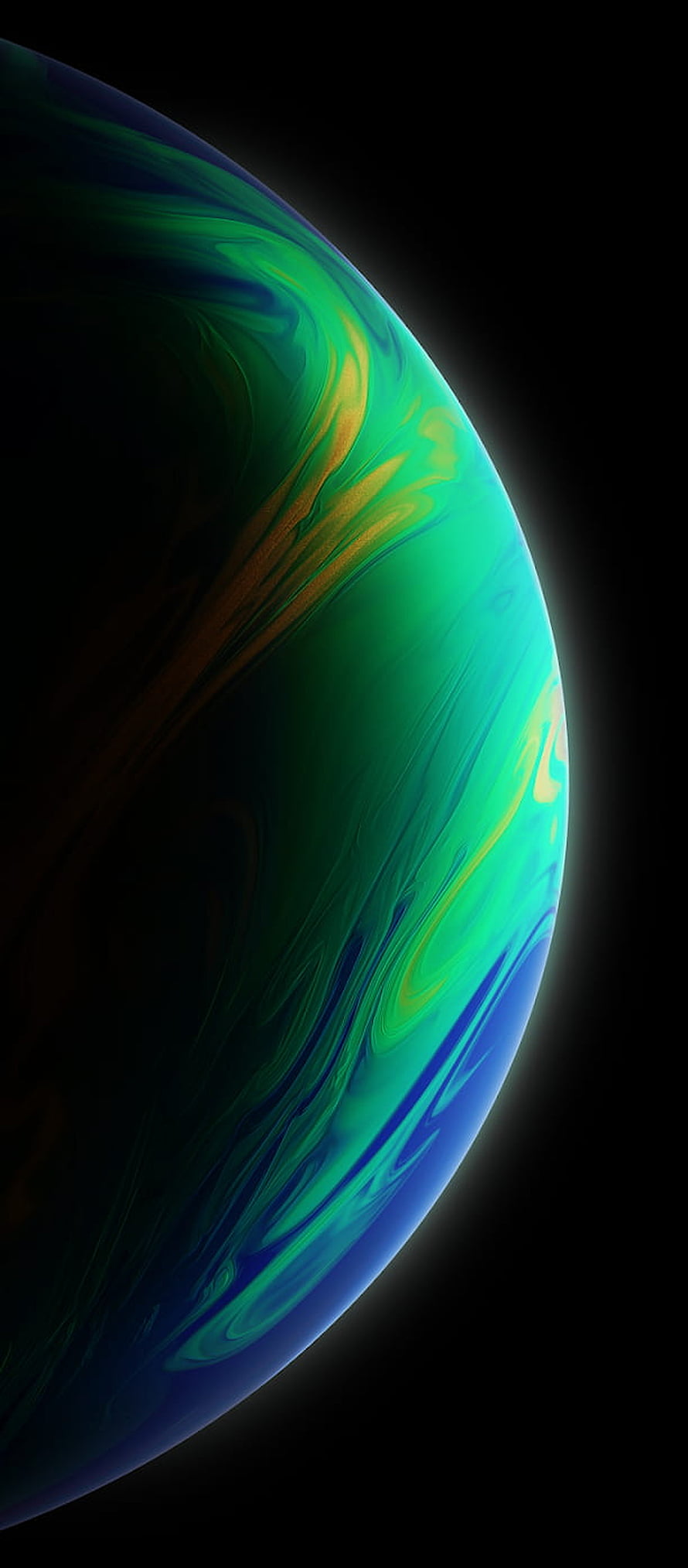 Abstract Green and Blue Swirling Planet Sphere Wallpaper HD phone wallpaper