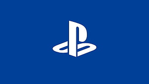 PlayStation Logo on Solid Blue Background Minimalist Gaming Brand Icon HD wallpaper