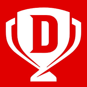 Dream11 White Trophy Logo on Red Background HD phone wallpaper