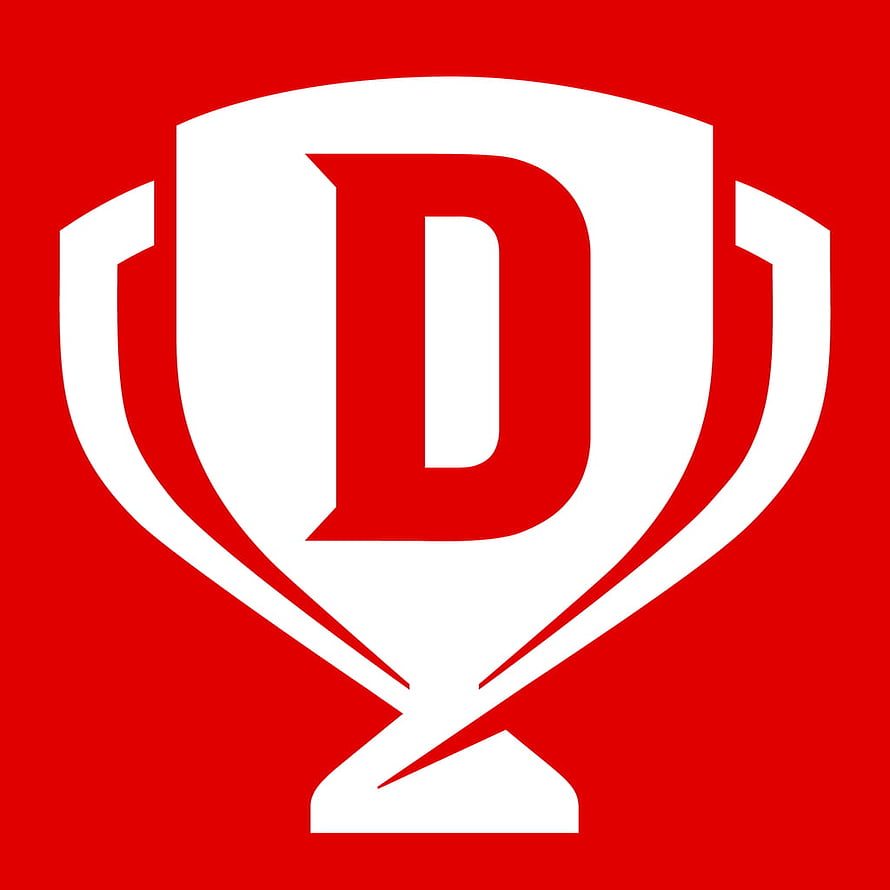 Dream11 White Trophy Logo on Red Background HD phone wallpaper