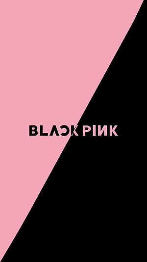 Blackpink Minimalist Logo Wallpaper with Diagonal Pink and Black Split Design HD phone wallpaper