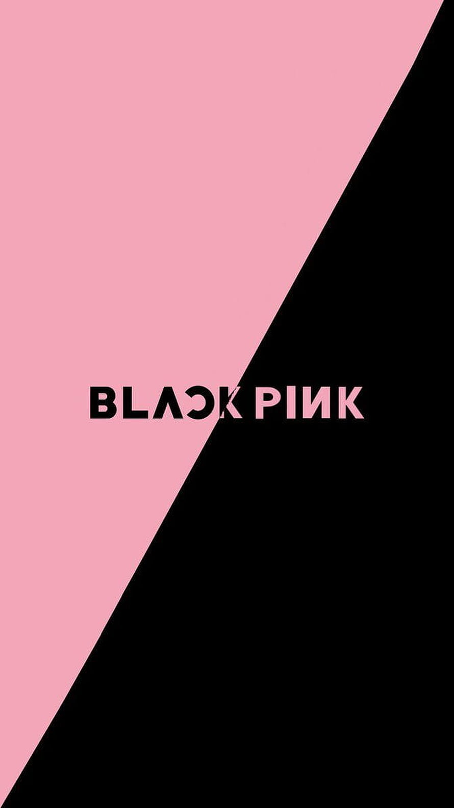 Blackpink Minimalist Logo Wallpaper with Diagonal Pink and Black Split Design HD phone wallpaper