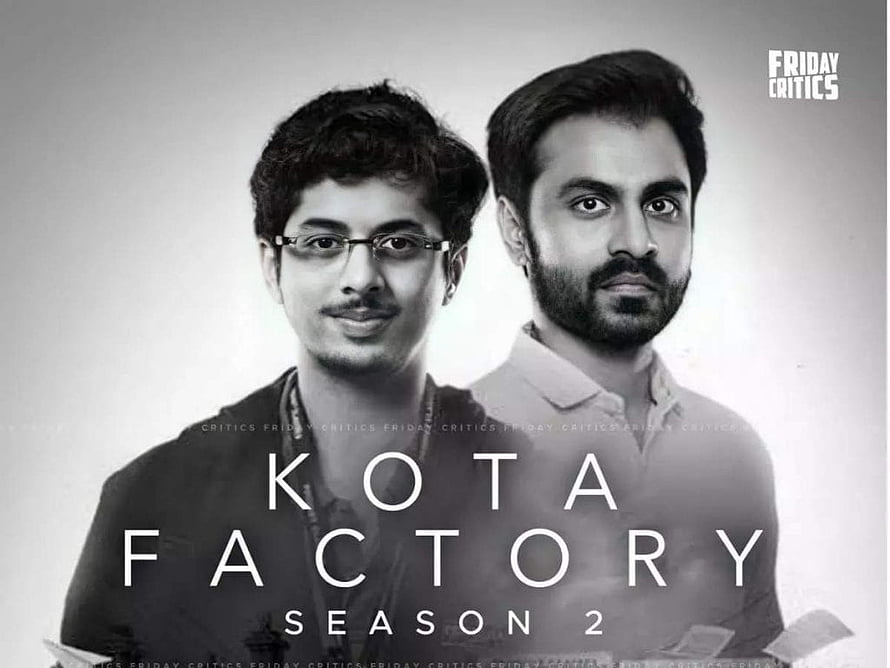 Kota Factory Season 2 Black and White Portrait of Two Young Men with Glasses and Beard HD wallpaper