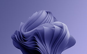 Windows 11 Purple Abstract Flowing Ribbon 3D Minimalist Desktop Background HD wallpaper