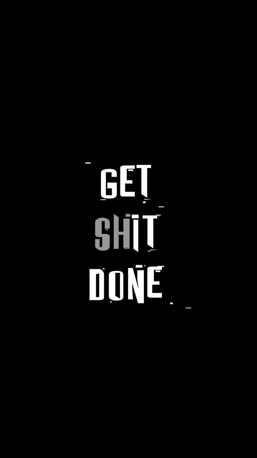 Minimalist Black Background with Bold White Glitch Typography Quote HD phone wallpaper