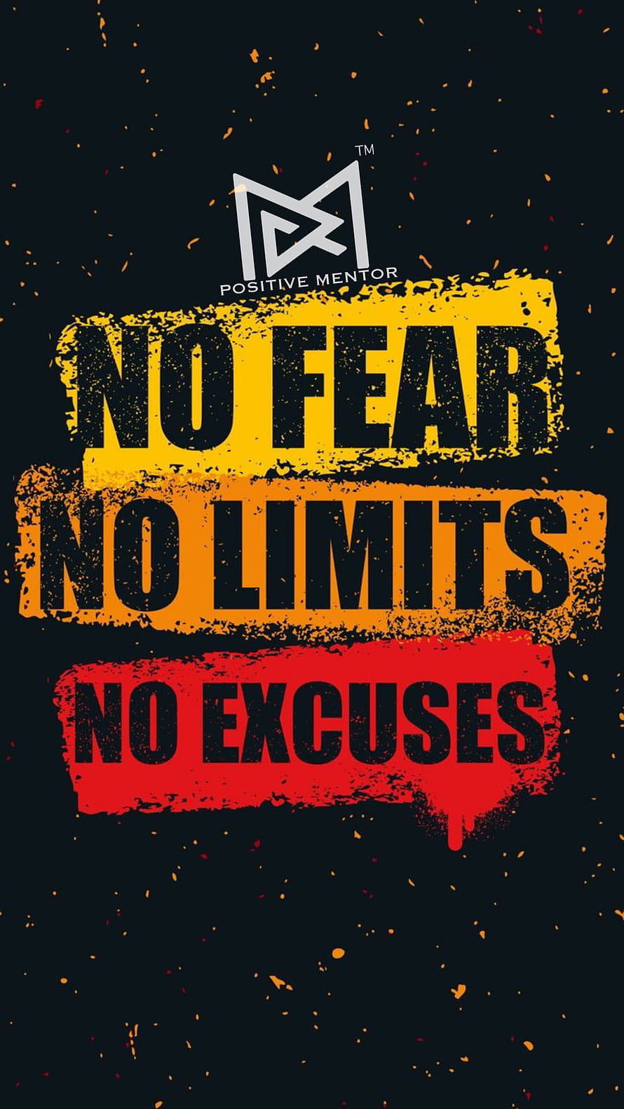 Positive Mentor No Fear No Limits No Excuses Motivational Quote Graphic HD phone wallpaper