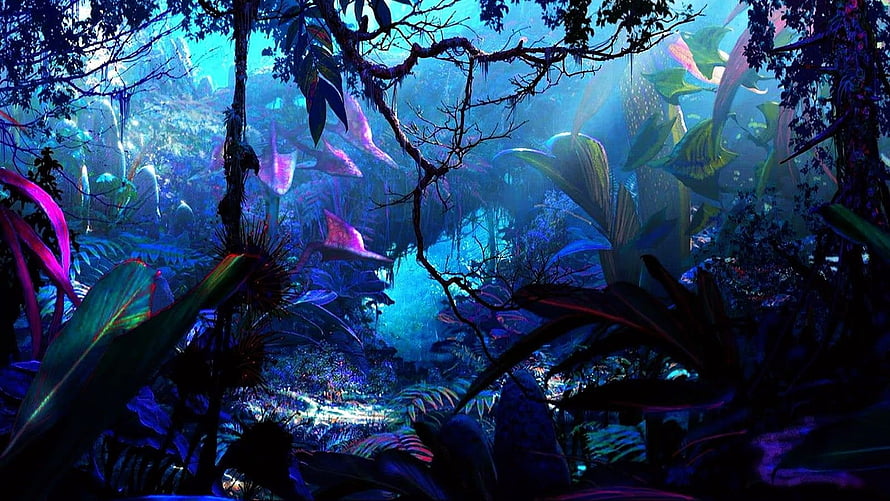 Avatar Frontiers of Pandora Bioluminescent Jungle Landscape HD wallpaper