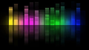 Vibrant Spectrum Audio Equalizer Bars on Black Background HD wallpaper