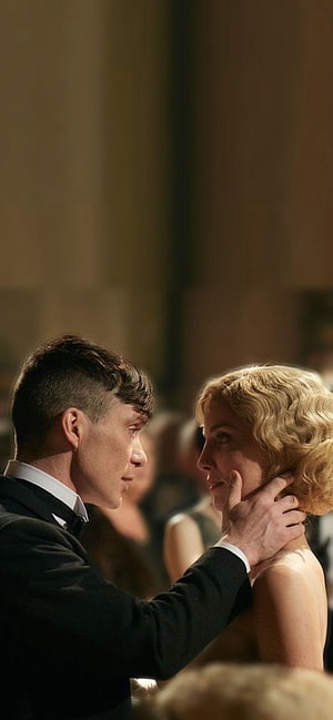 Peaky Blinders: Thomas Shelby and Grace in an Intimate Moment HD phone wallpaper