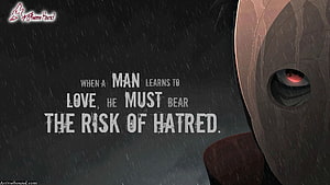 Obito Uchiha Quote Wallpaper: Love and Hatred in the Rain HD wallpaper