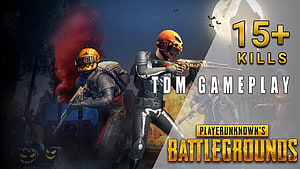 PUBG Mobile Halloween TDM Gameplay with Skull Helmets and Night Scene HD wallpaper