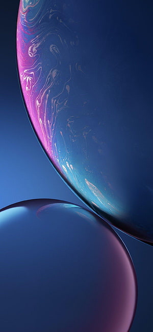 Abstract Blue and Pink Swirling Spheres Wallpaper HD phone wallpaper