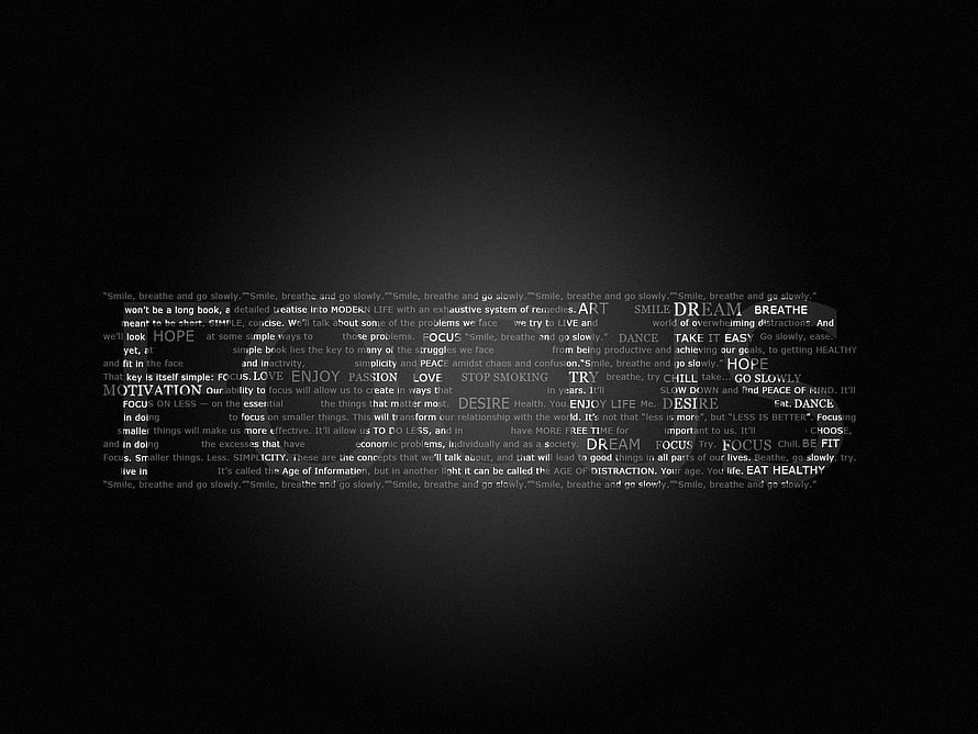 Minimalist Motivational Word Cloud on Dark Background HD wallpaper
