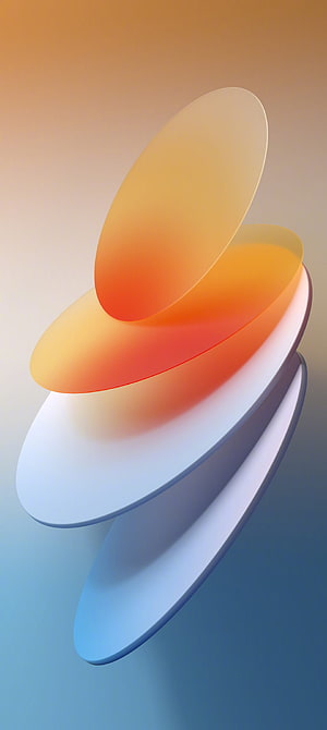 Abstract 3D Render of Floating Gradient Ellipses in Warm Orange and Cool Blue Tones HD phone wallpaper