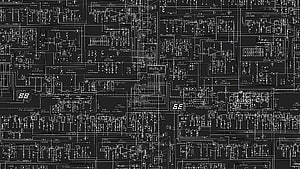 Intricate Electronic Circuit Schematic Diagram on Dark Background HD wallpaper