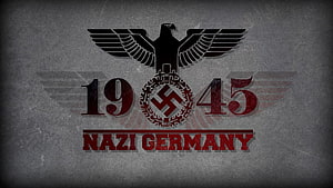 Nazi Germany 1945 Emblem with Reichsadler Eagle and Swastika on Textured Grey Background HD wallpaper