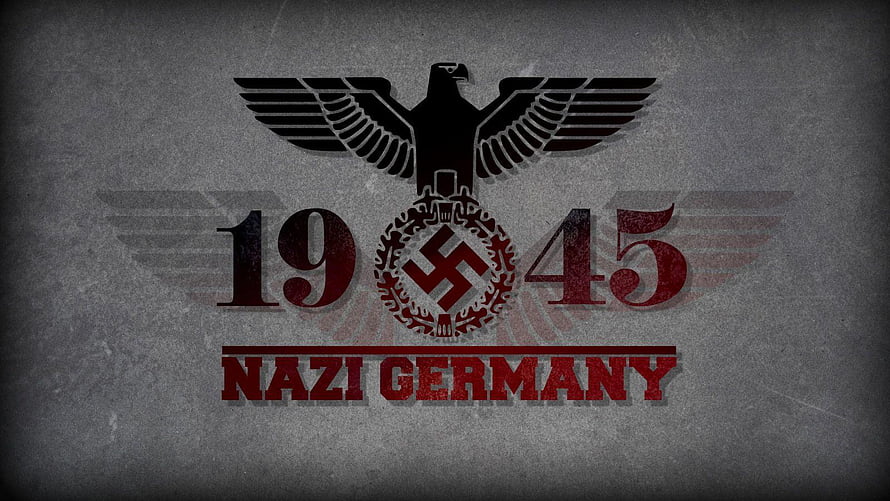 Nazi Germany 1945 Emblem with Reichsadler Eagle and Swastika on Textured Grey Background HD wallpaper