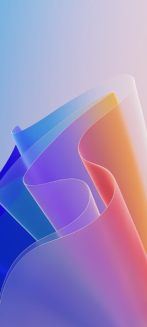 Abstract 3D Wavy Ribbon Gradient Wallpaper With Blue Purple And Orange Hues HD phone wallpaper