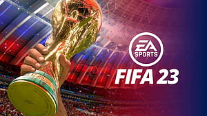 FIFA 23 EA Sports World Cup Trophy Celebration in Stadium HD wallpaper