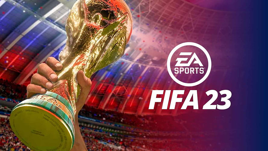 FIFA 23 EA Sports World Cup Trophy Celebration in Stadium HD wallpaper