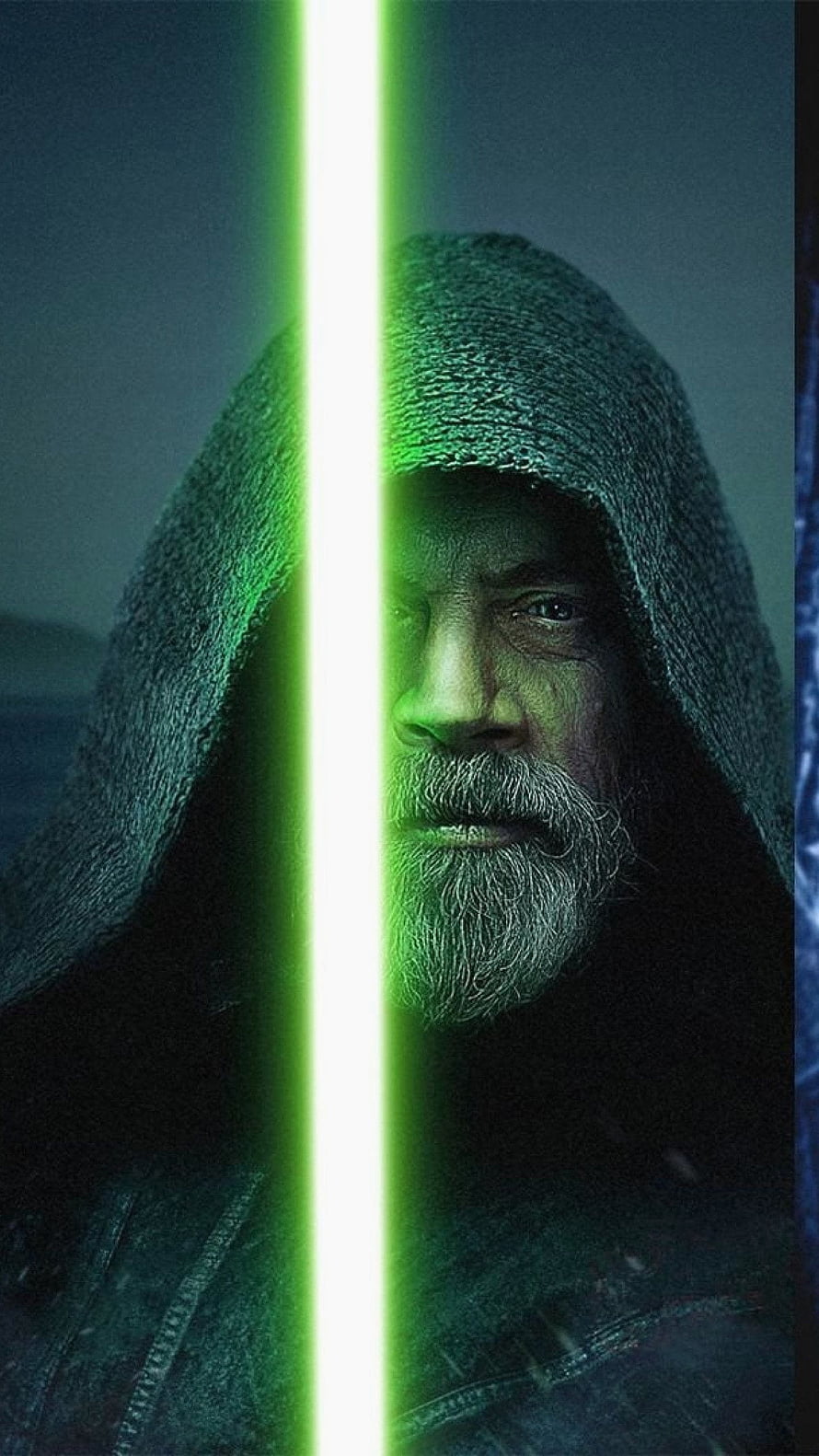 Obi-Wan Kenobi Holding Green Lightsaber in Dark Hooded Cloak HD phone wallpaper