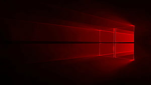 Windows 10 Default Red Logo in Dark Minimalist 3D Perspective HD wallpaper