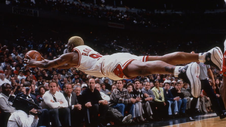 Dennis Rodman Chicago Bulls Mid-Air Dunk Action Shot, In the end, Bulls a perfect fit for Rodman, dennis rodman HD wallpaper