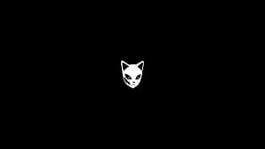 White Cat Mask Icon on Black Background HD wallpaper
