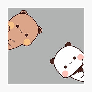 Cute Sumikko Gurashi Bear and Panda Peeking Wallpaper HD phone wallpaper